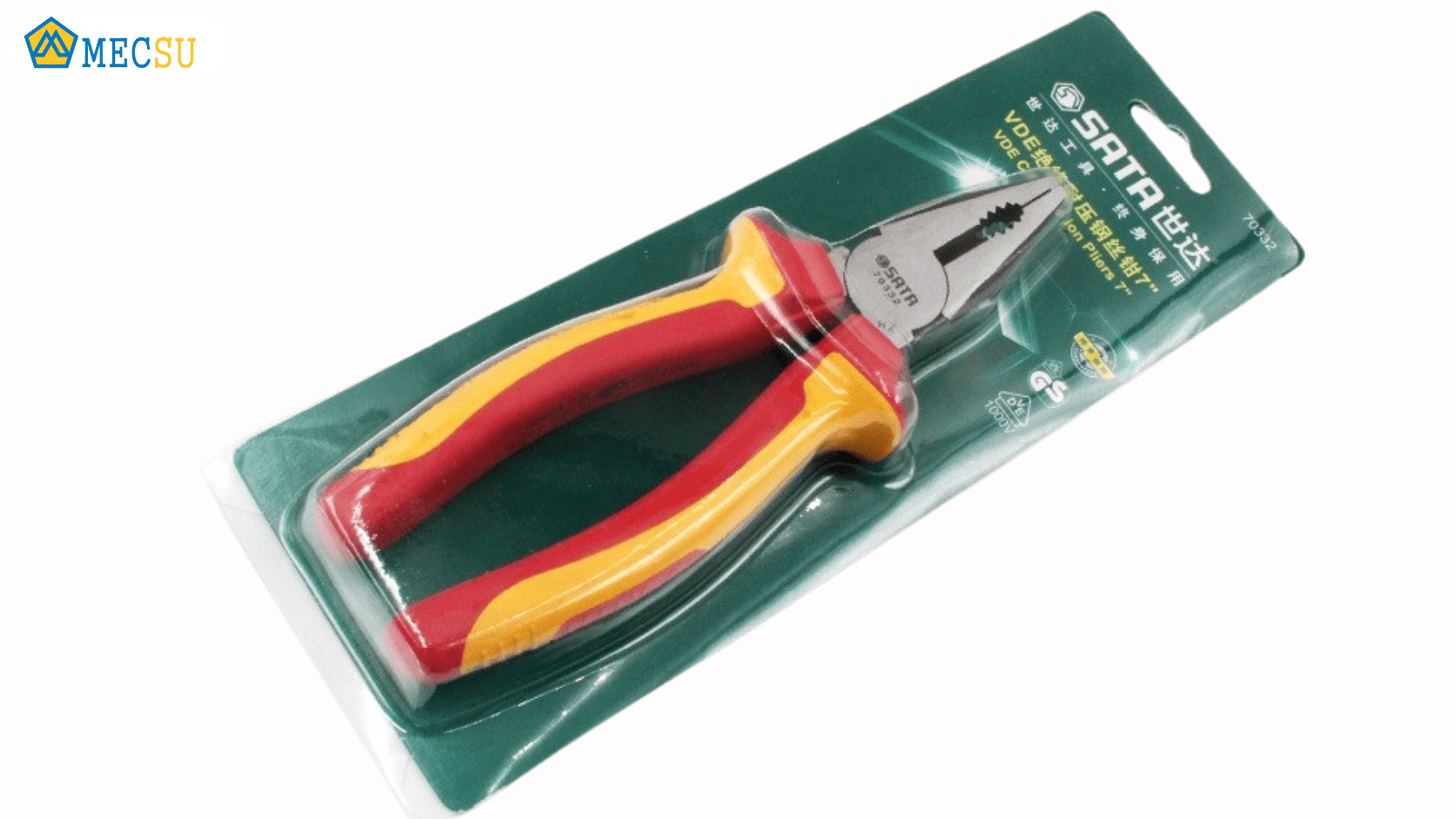 Kìm Điện Chuyên Dùng 6In150mm, Cách Điện 1000V SATA 70331